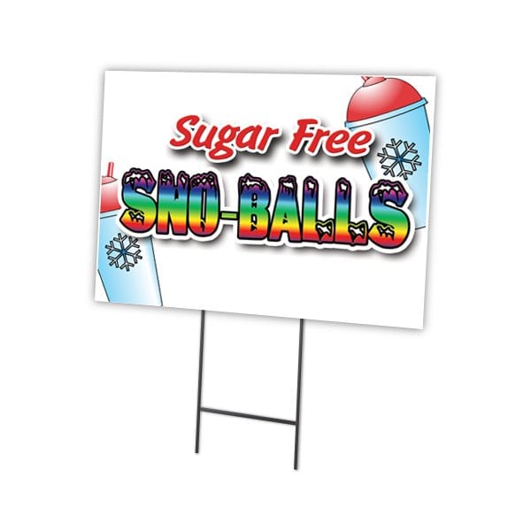 Signmission Sno-balls Sugar Free Yard Sign & Stake outdoor plastic coroplast window, C-1216 Sno-Balls Sugar Free C-1216 Sno-Balls Sugar Free - main